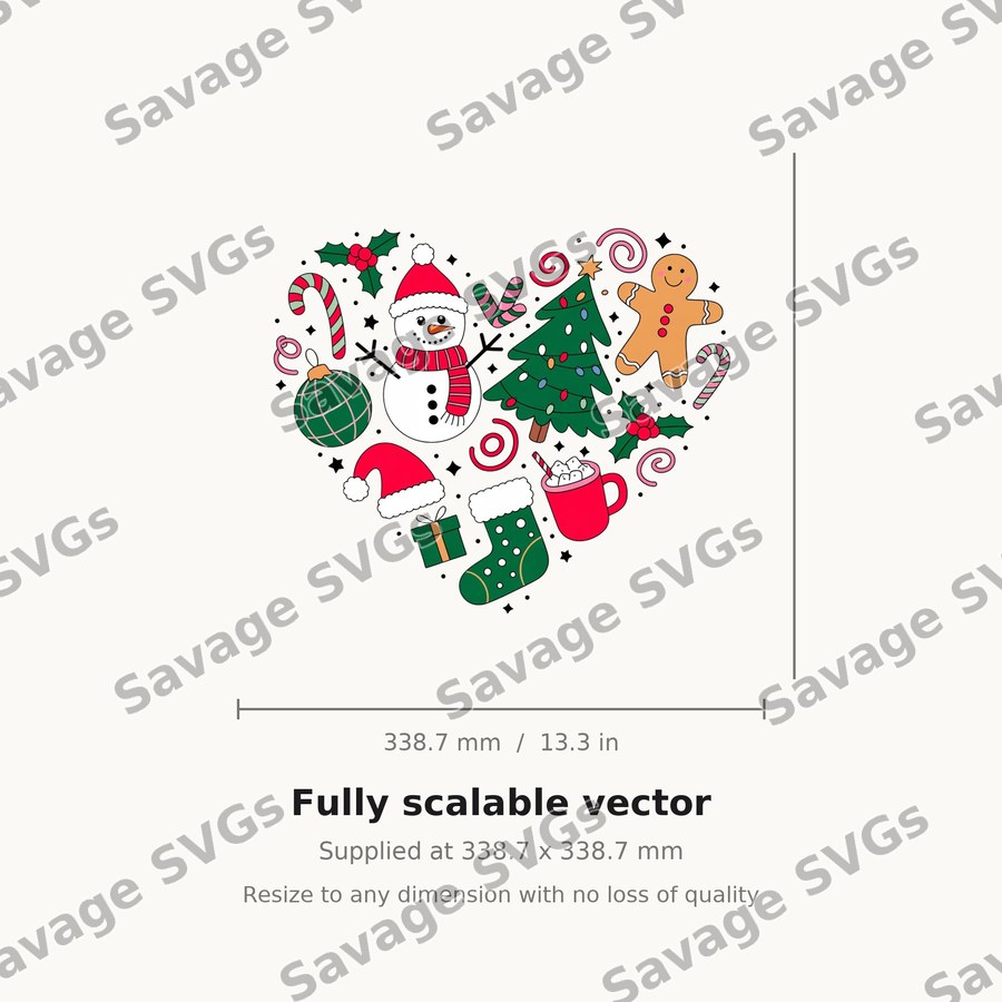 Christmas Heart Collage