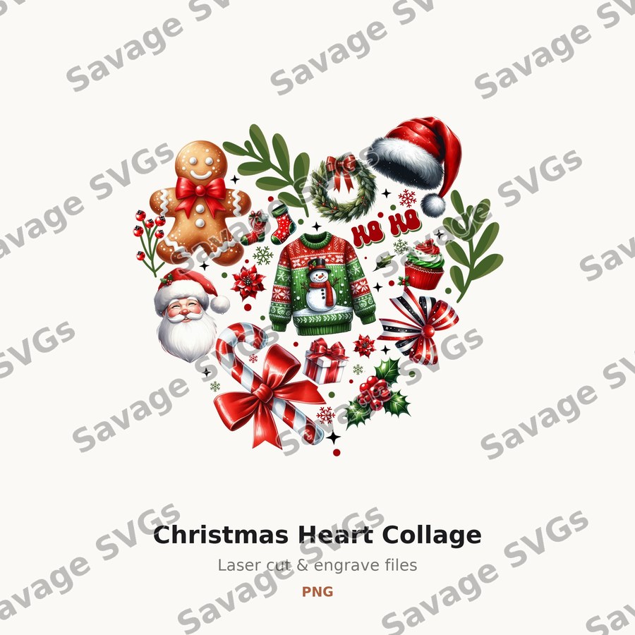 Christmas Heart Collage