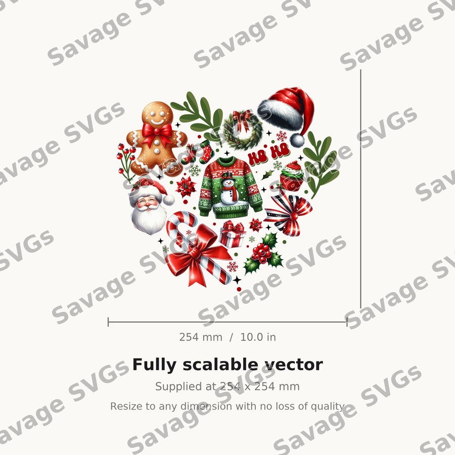 Christmas Heart Collage