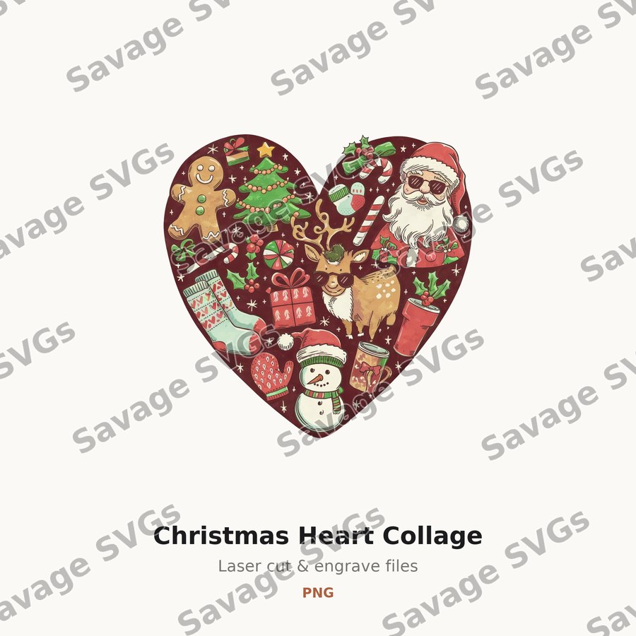 Christmas Heart Collage