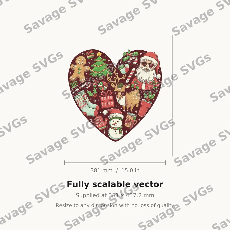 Christmas Heart Collage