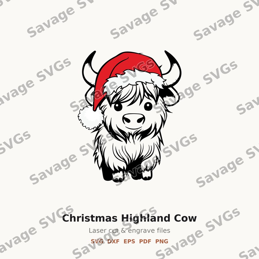 Christmas Highland Cow