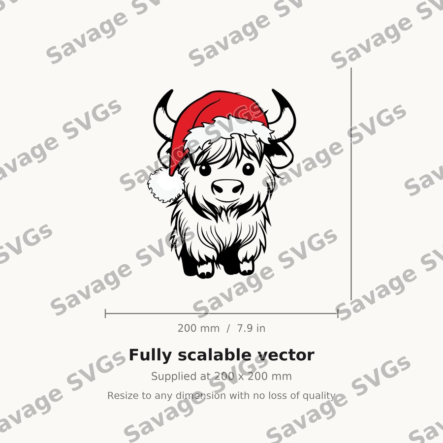 Christmas Highland Cow