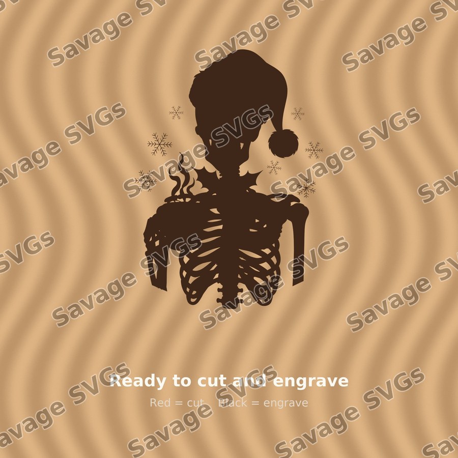 Christmas Skeleton With Coffee