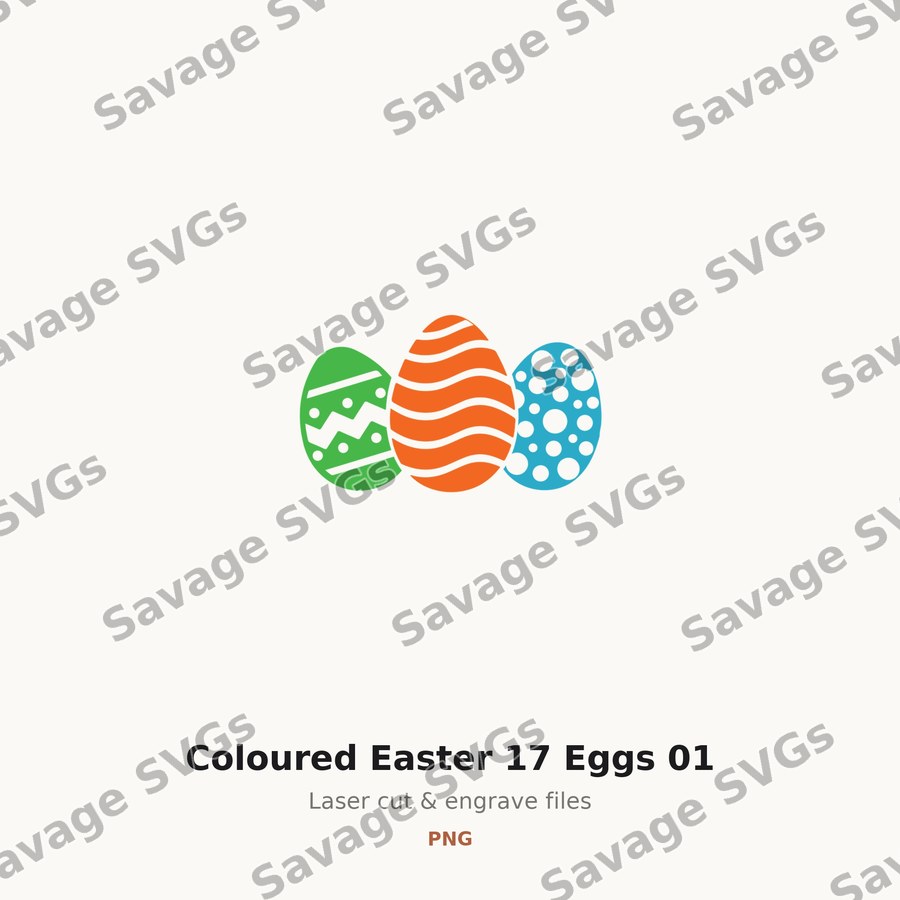 Coloured Easter 17 Eggs 01