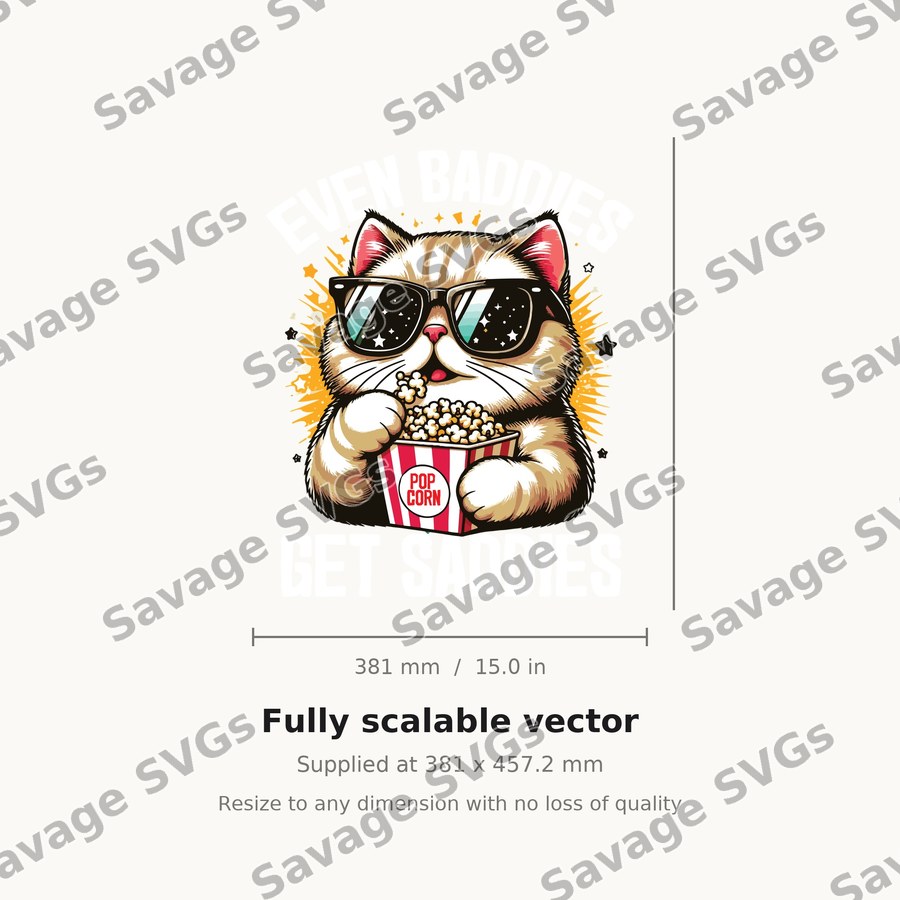 Cool Cat Eating Popcorn