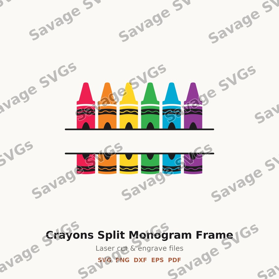 Crayons Split Monogram Frame