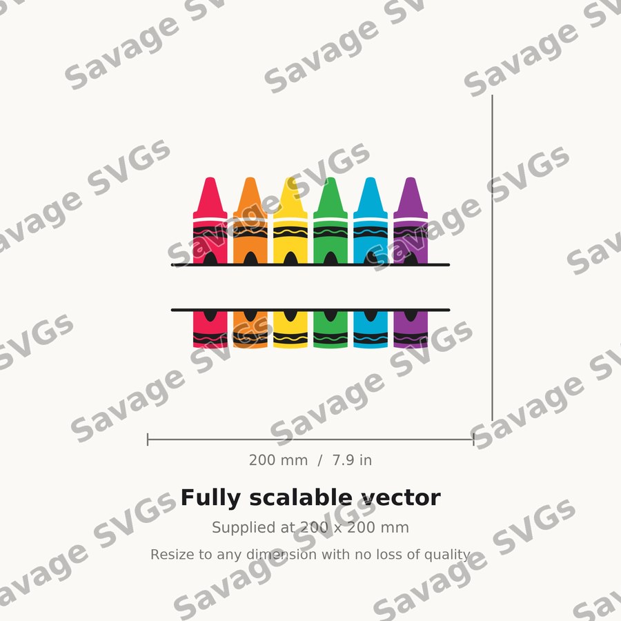 Crayons Split Monogram Frame