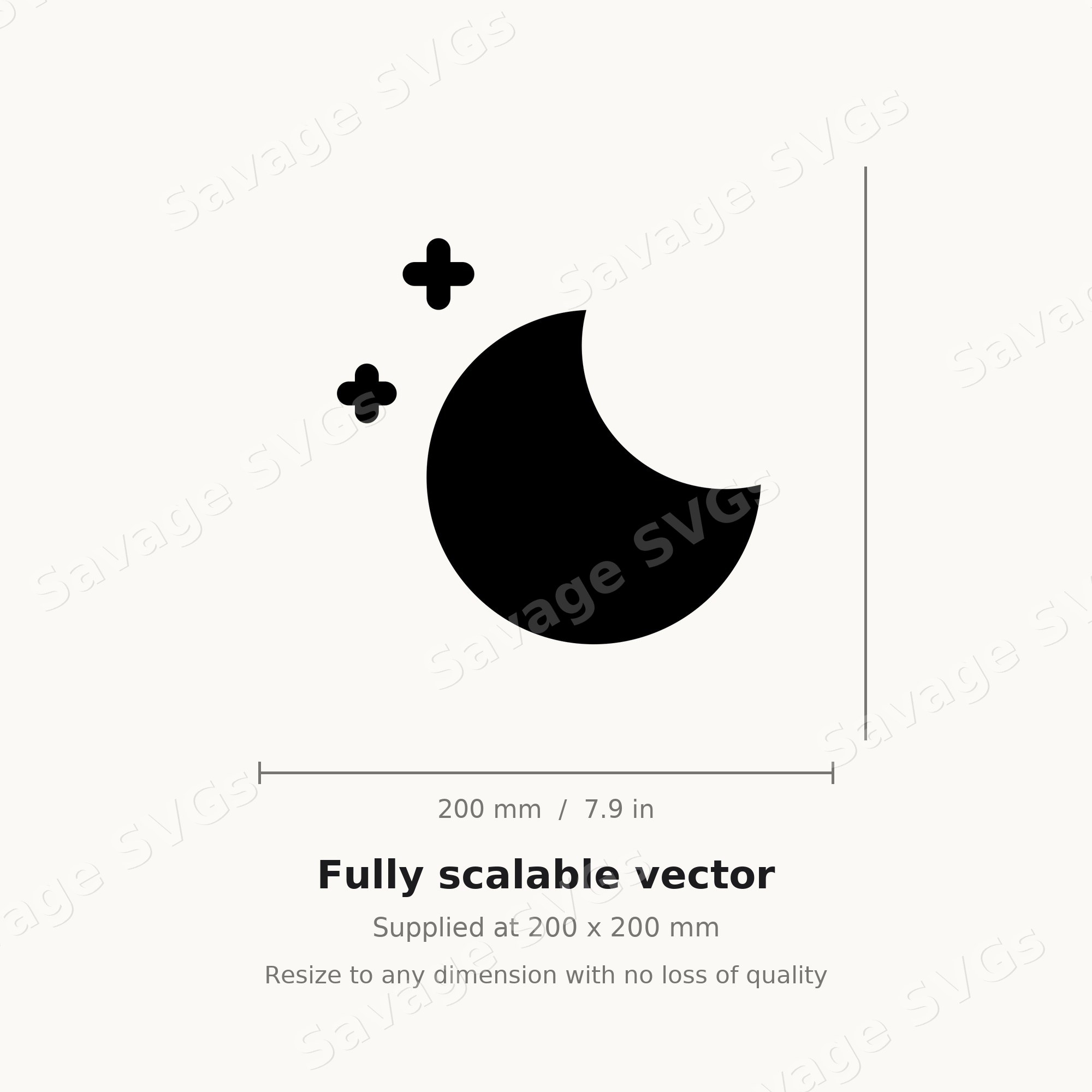 Crescent Moon And Stars