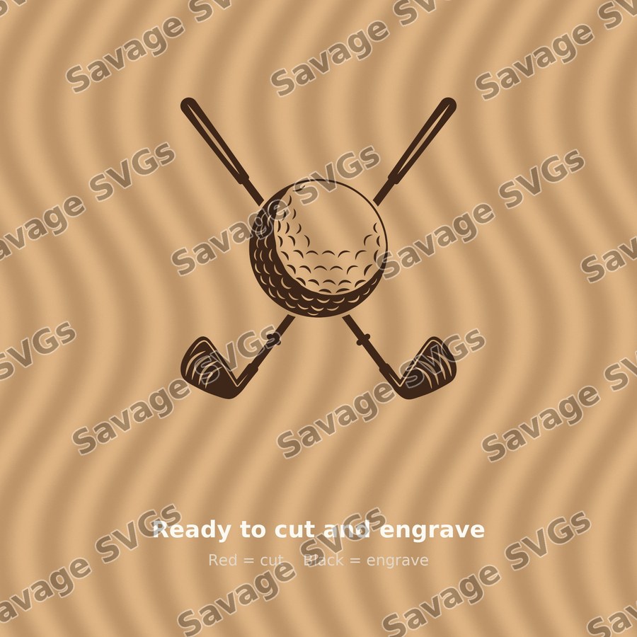 Crossed Golf Clubs Ball