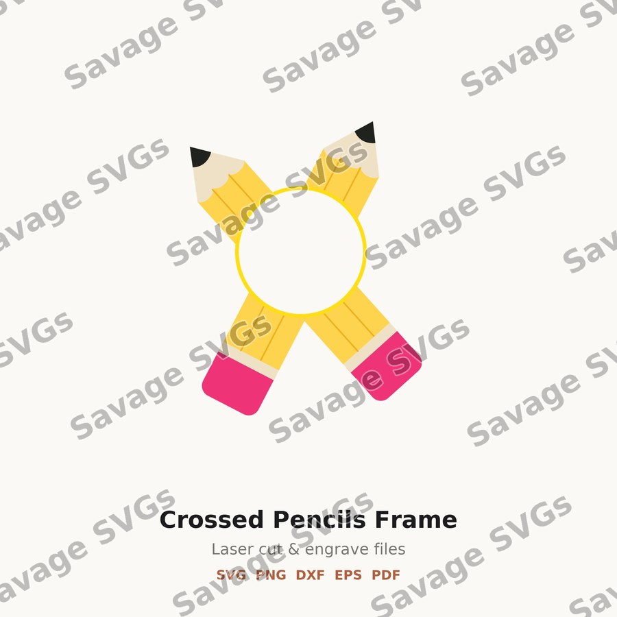Crossed Pencils Frame