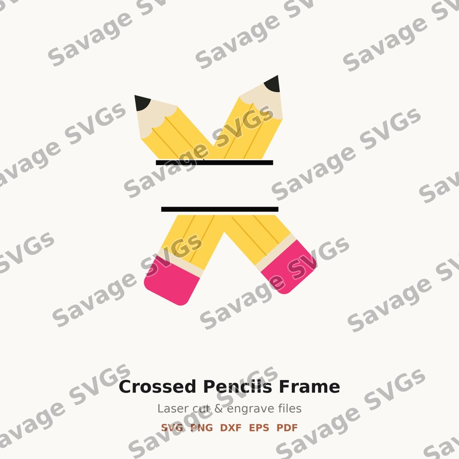 Crossed Pencils Frame