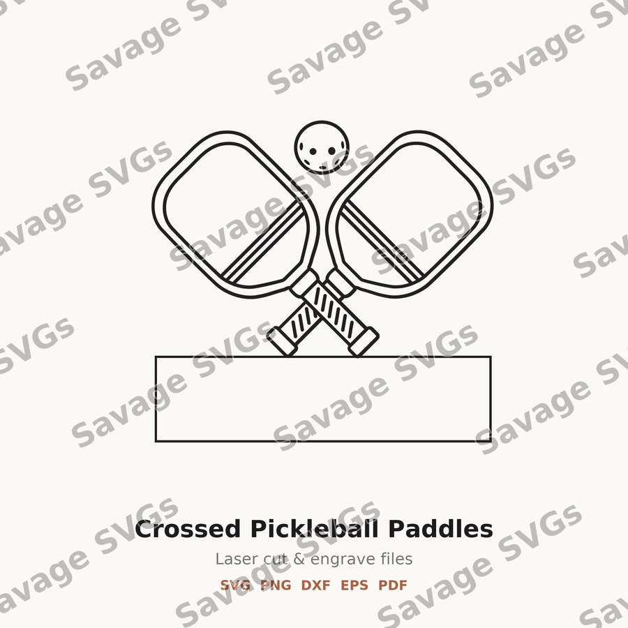 Crossed Pickleball Paddles