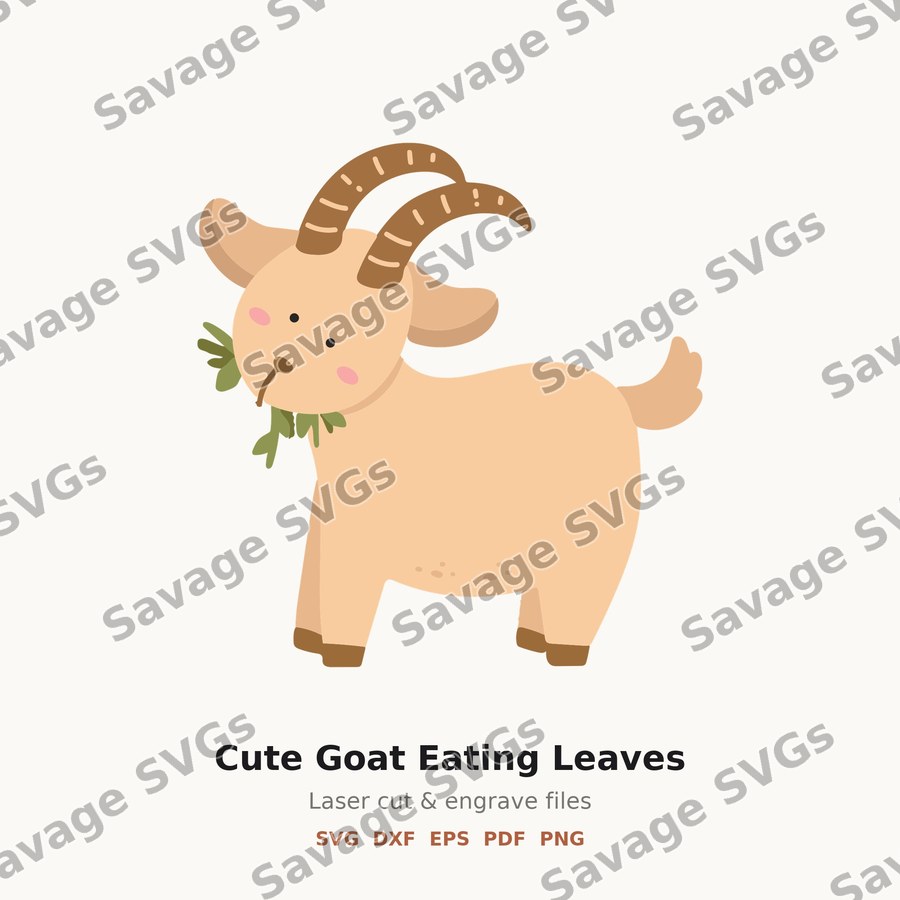 Cute Goat Eating Leaves