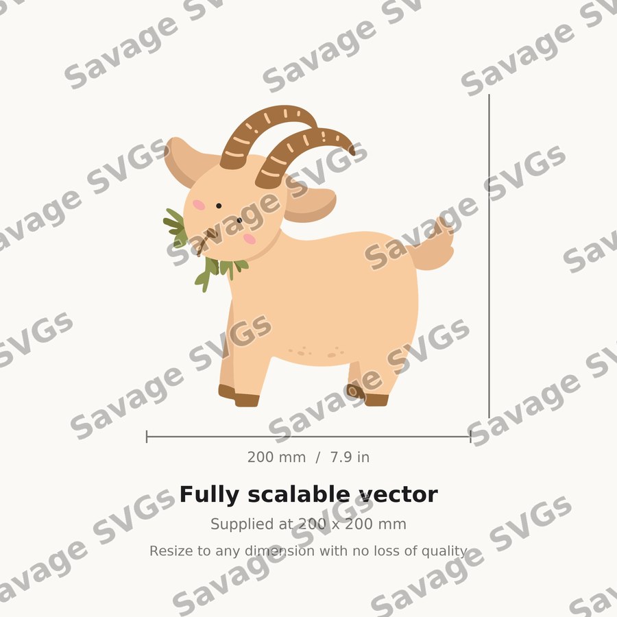 Cute Goat Eating Leaves