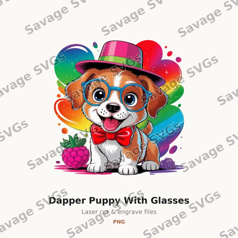 Dapper Puppy With Glasses