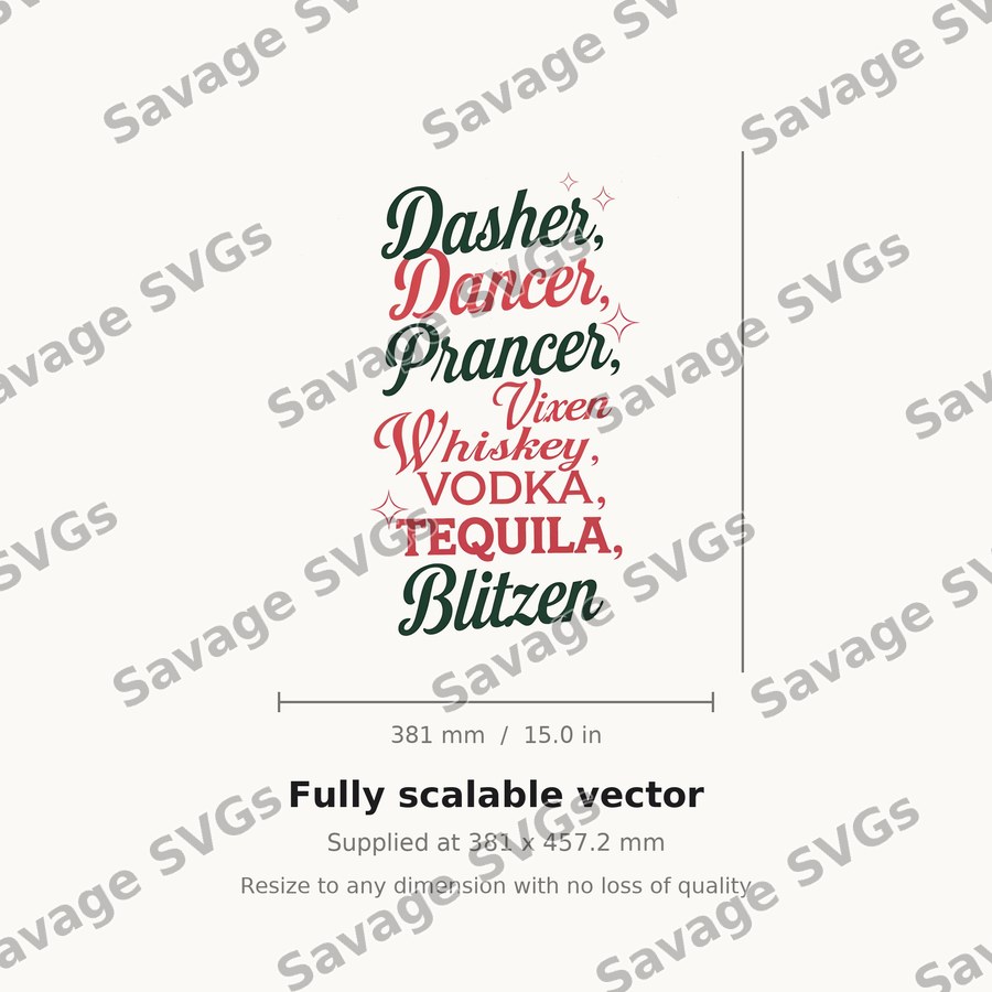 Dasher Dancer Prancer Whiskey Vodka Tequila