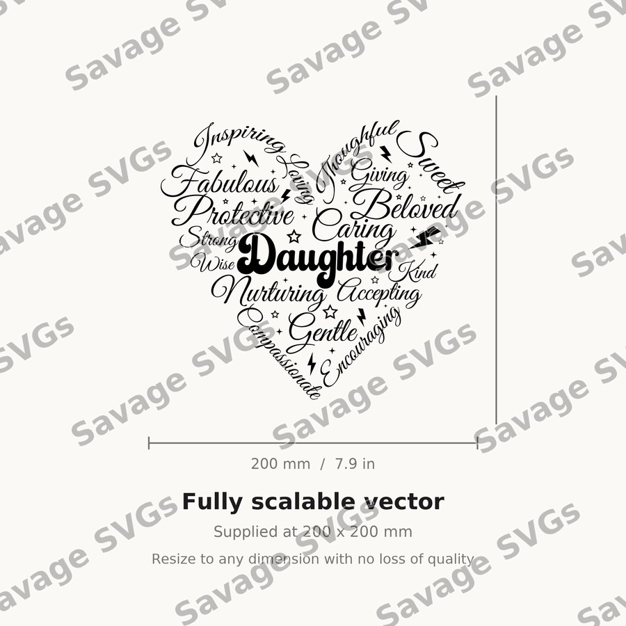 Daughter Word Heart