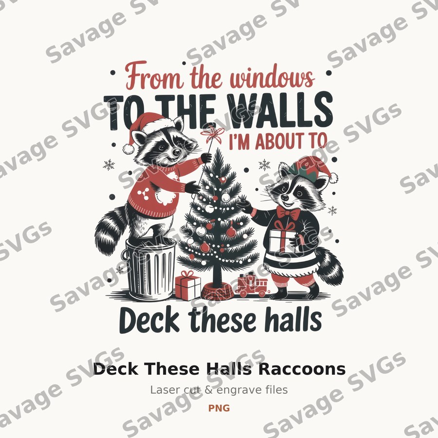 Deck These Halls Raccoons