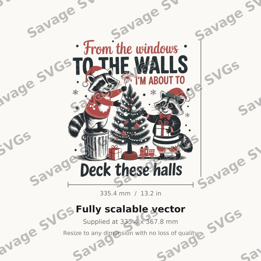 Deck These Halls Raccoons