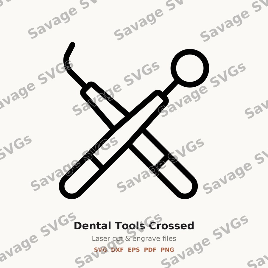 Dental Tools Crossed