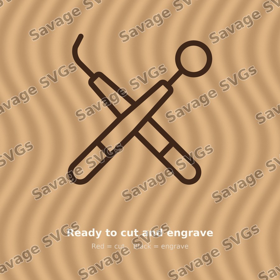 Dental Tools Crossed