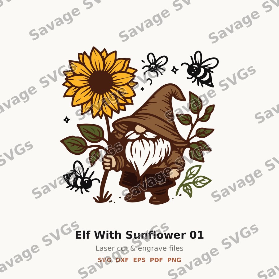 Elf With Sunflower 01