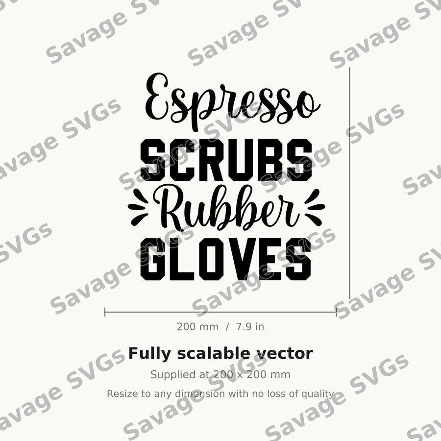 Espresso Scrubs Rubber Gloves