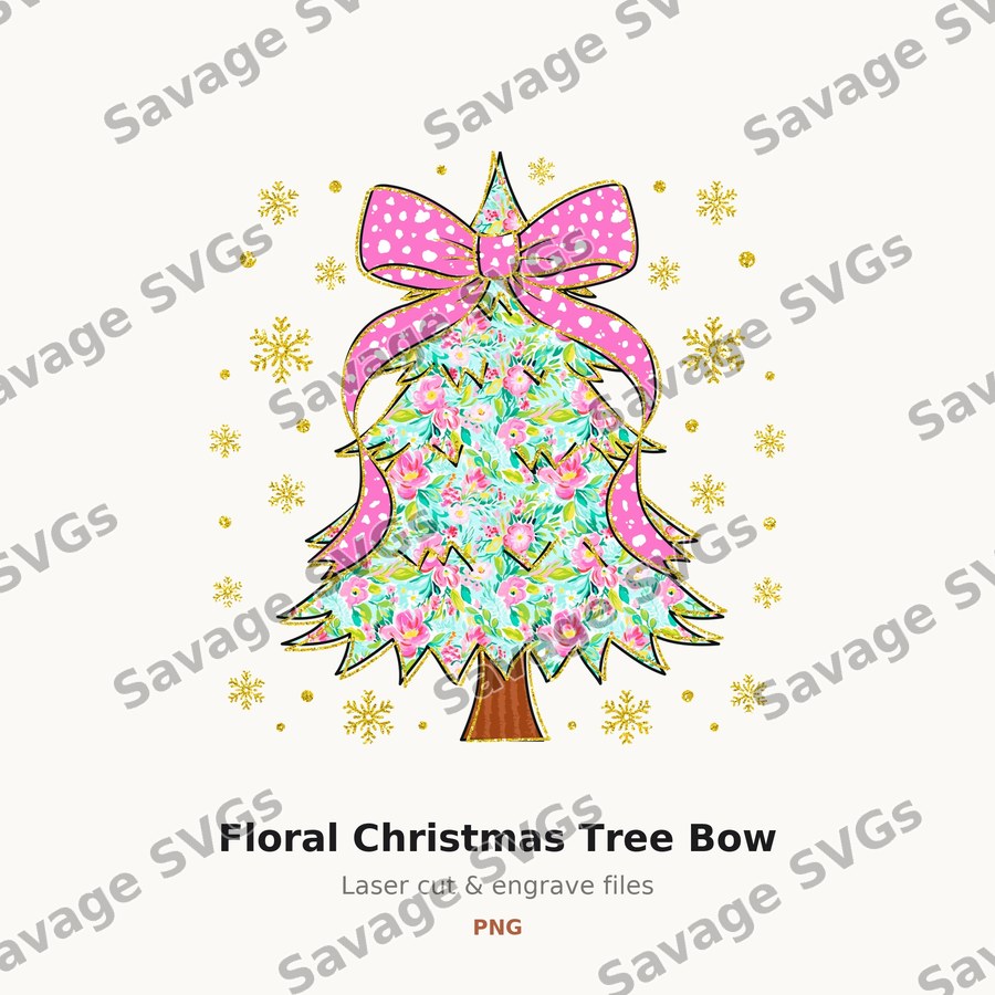 Floral Christmas Tree Bow