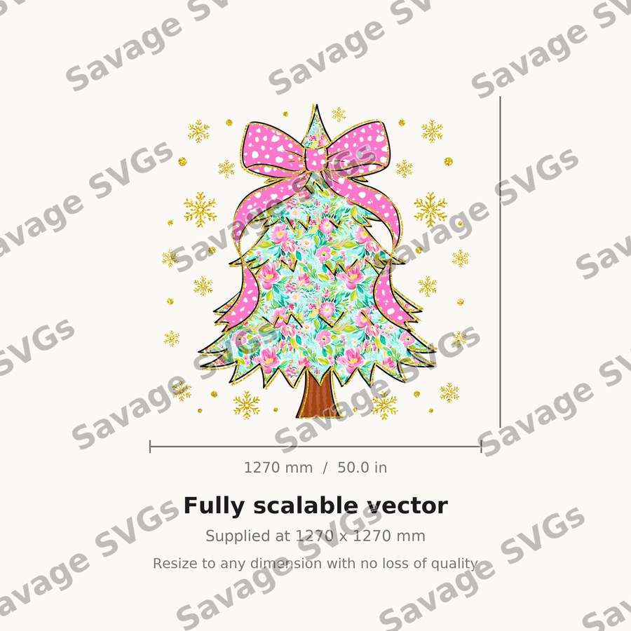 Floral Christmas Tree Bow