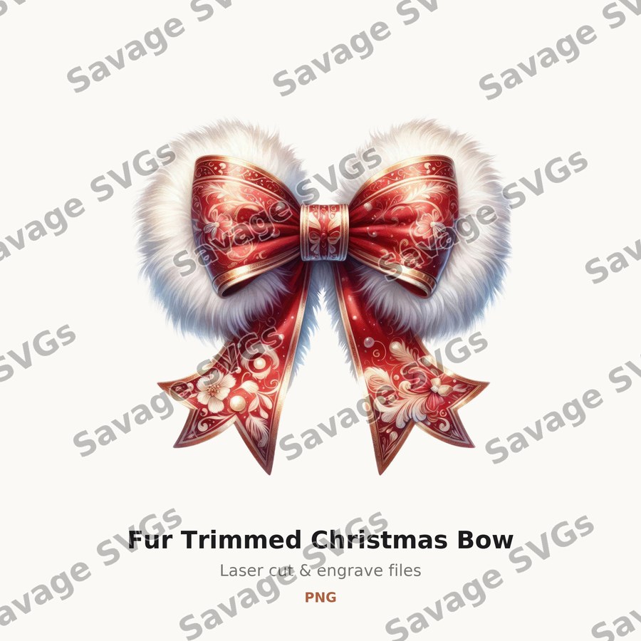 Fur Trimmed Christmas Bow