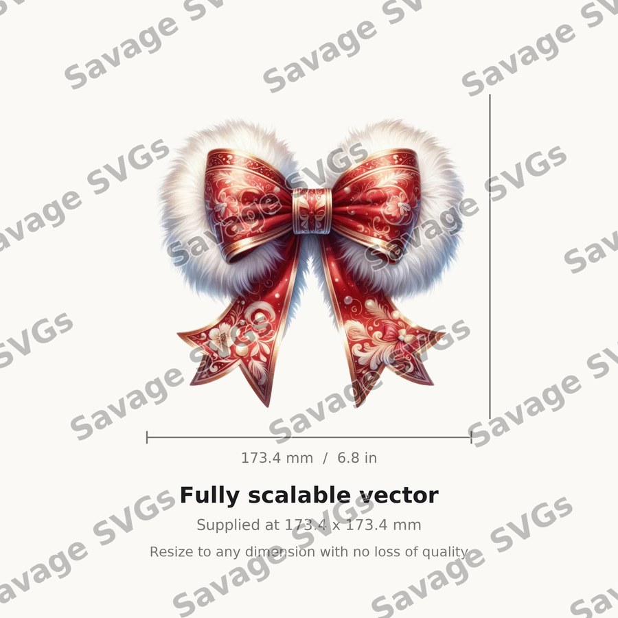 Fur Trimmed Christmas Bow