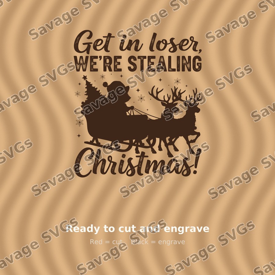 Get In Loser Christmas Raccoon