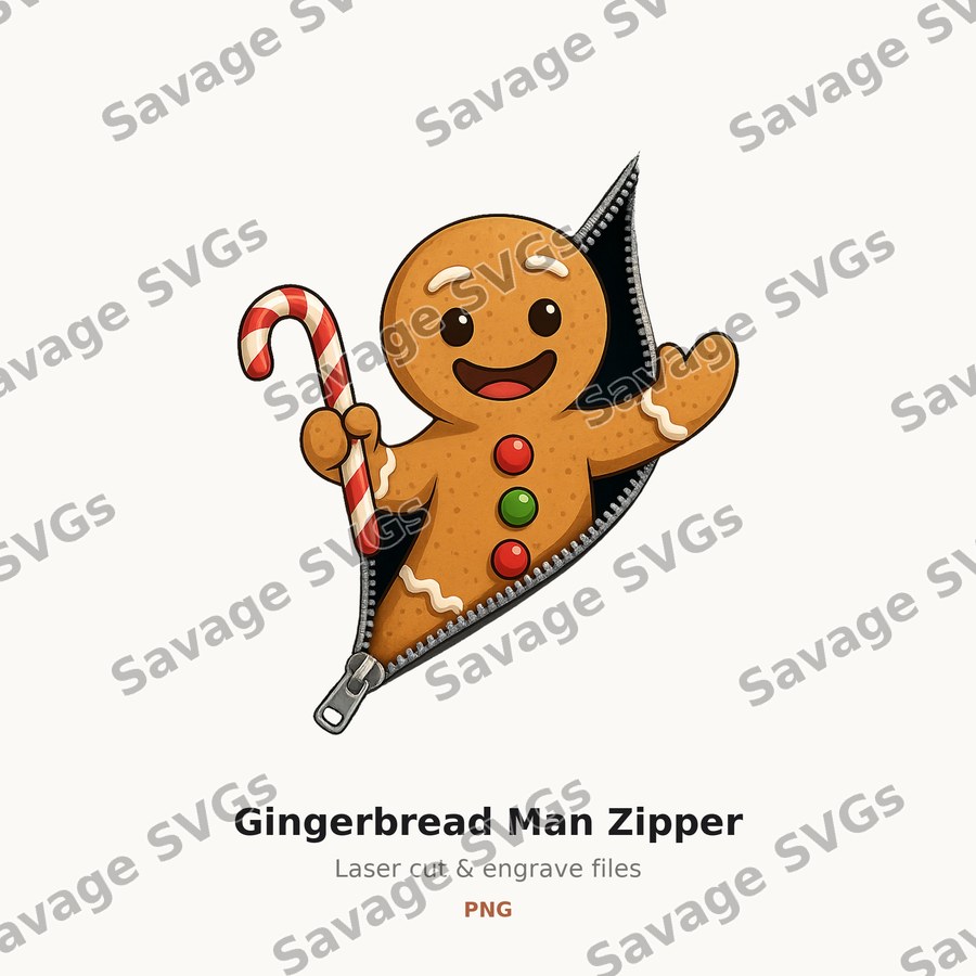 Gingerbread Man Zipper