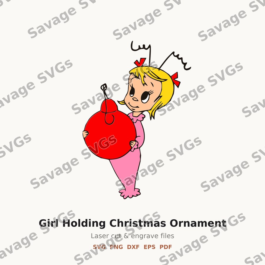 Girl Holding Christmas Ornament