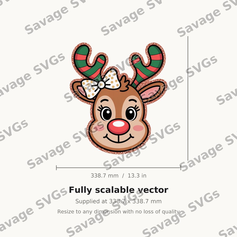 Girl Reindeer Face