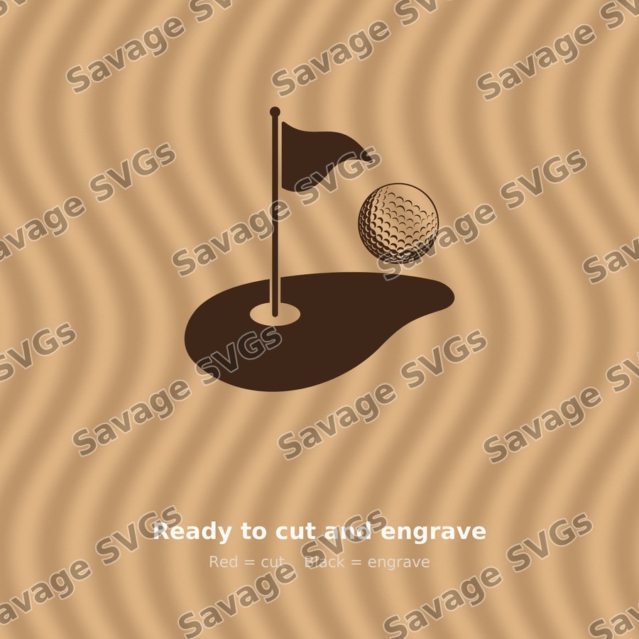 Golf Flag And Ball