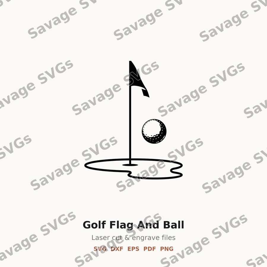 Golf Flag And Ball