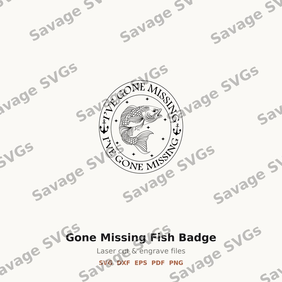 Gone Missing Fish Badge
