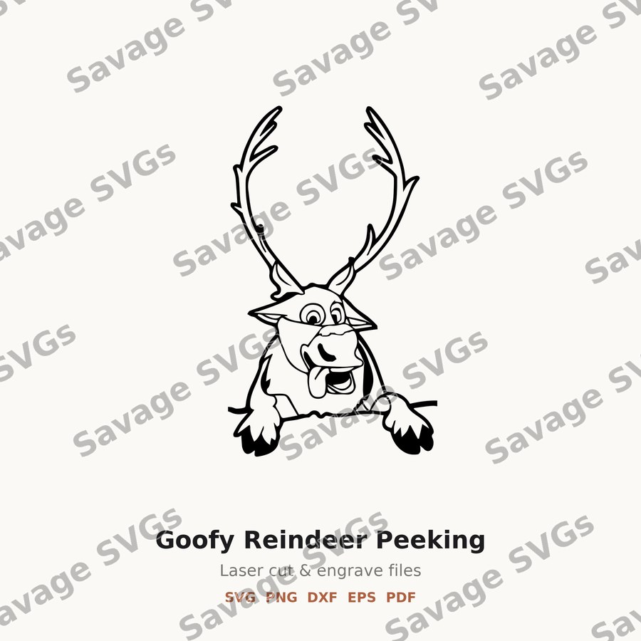 Goofy Reindeer Peeking