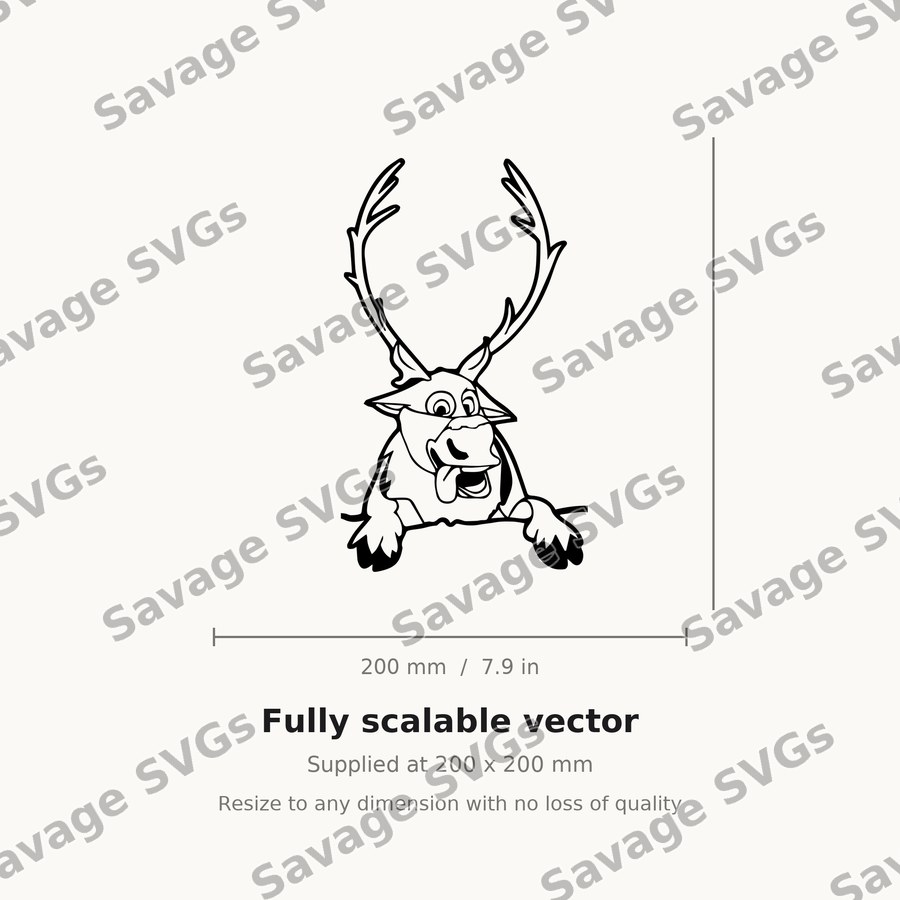 Goofy Reindeer Peeking