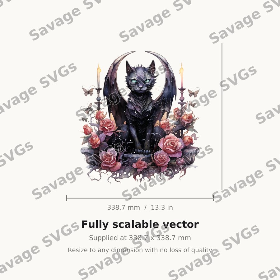 Gothic Winged Cat