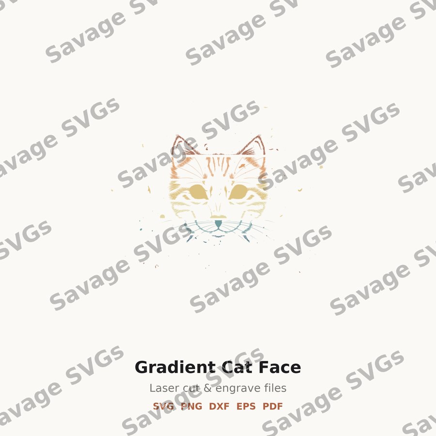Gradient Cat Face
