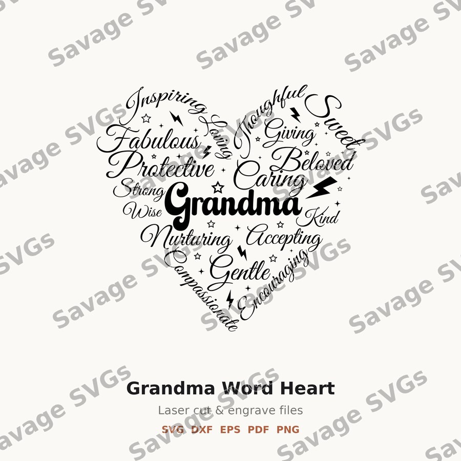 Grandma Word Heart