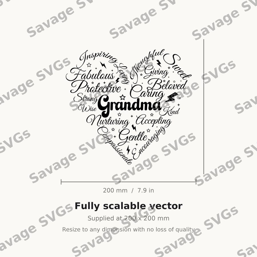 Grandma Word Heart