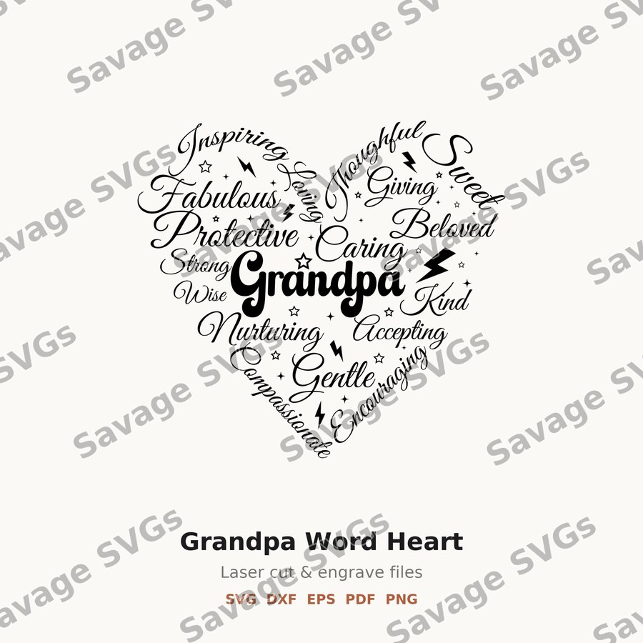Grandpa Word Heart