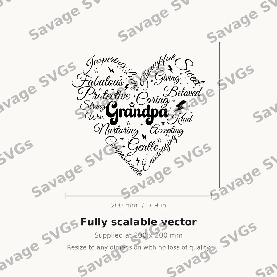 Grandpa Word Heart