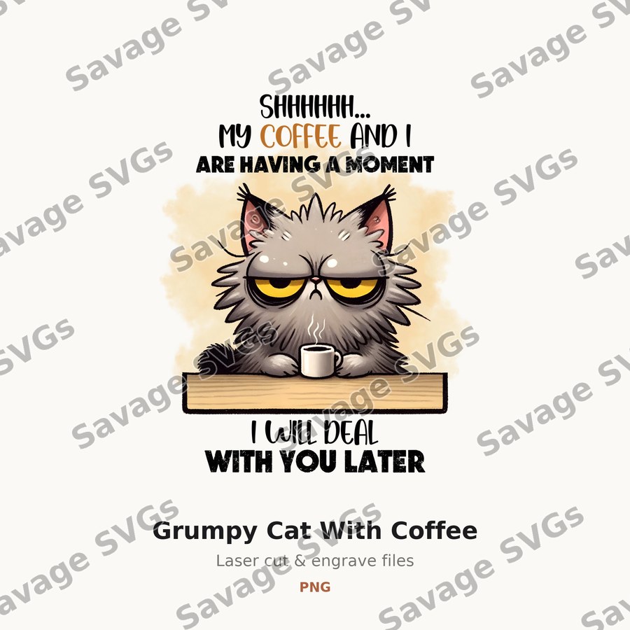 Grumpy Cat With Coffee