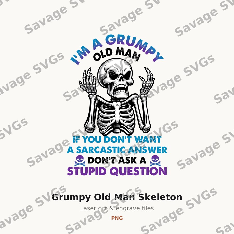 Grumpy Old Man Skeleton