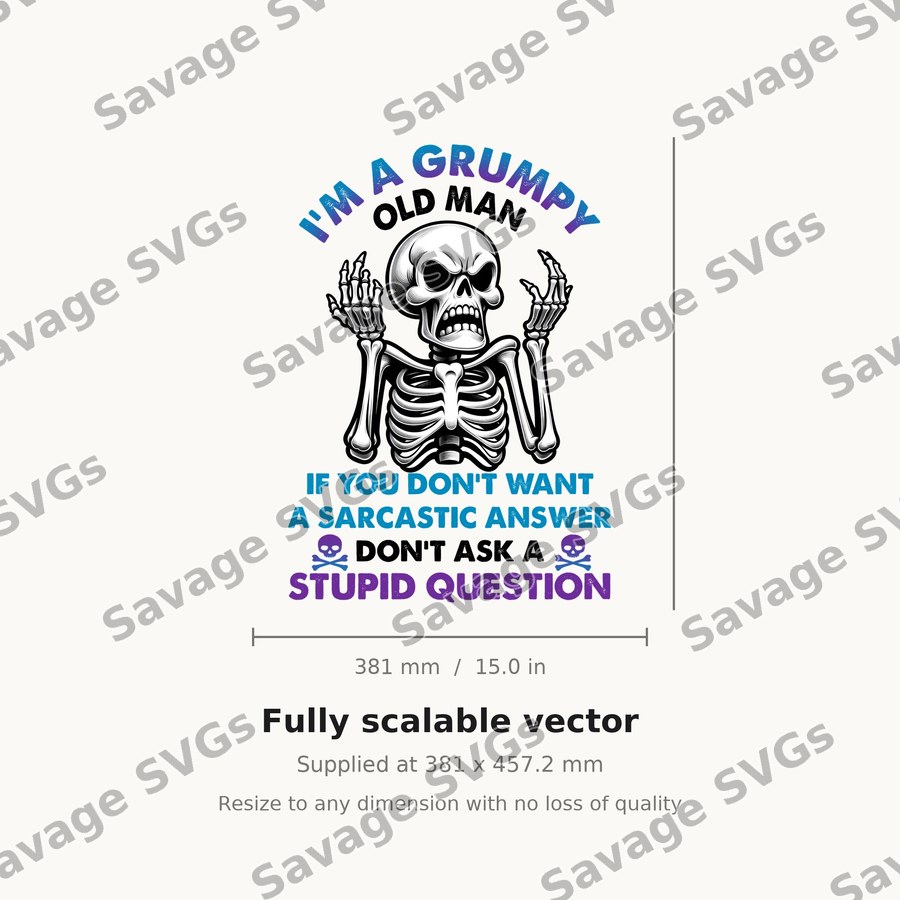 Grumpy Old Man Skeleton